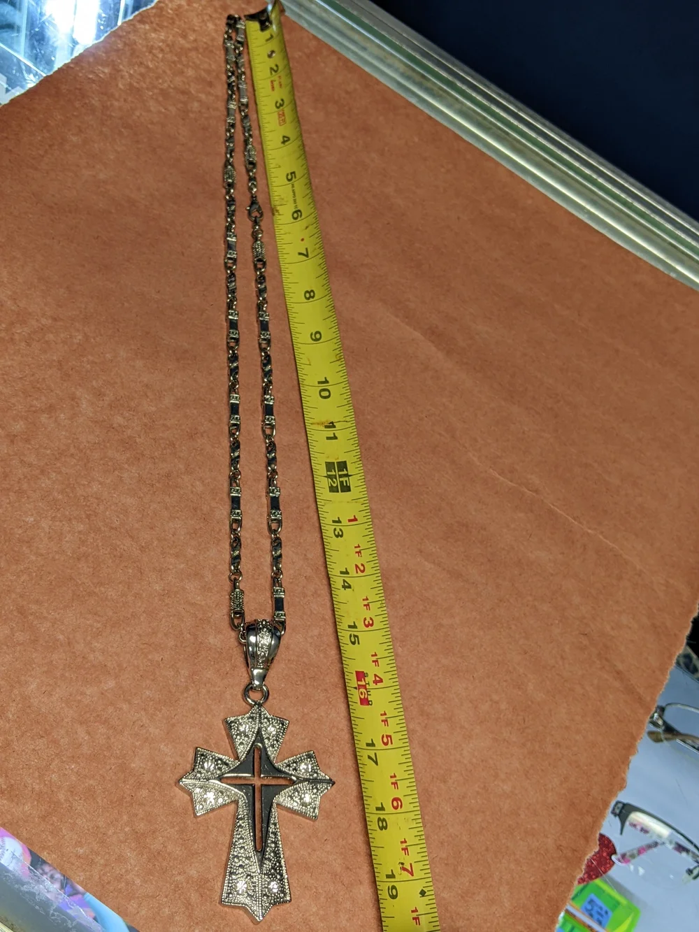 Men's Heraldic Or Fleur-De-Lis Style Cross Pendant Stainless SteelUsed Like New